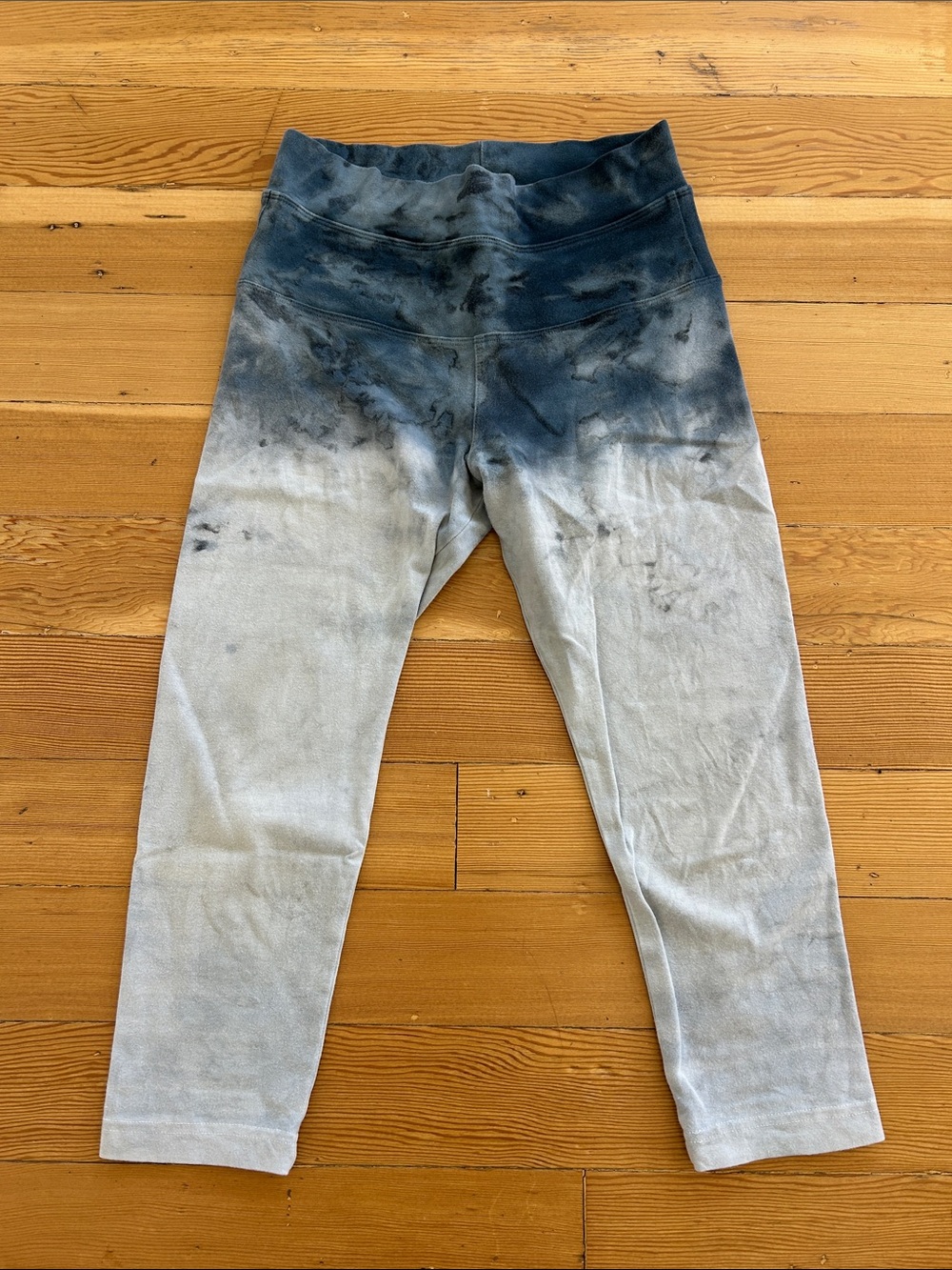 HARD TAIL FOREVER blue Ombre Tie-Dye Leggings size small 90% cotton 10% lycra